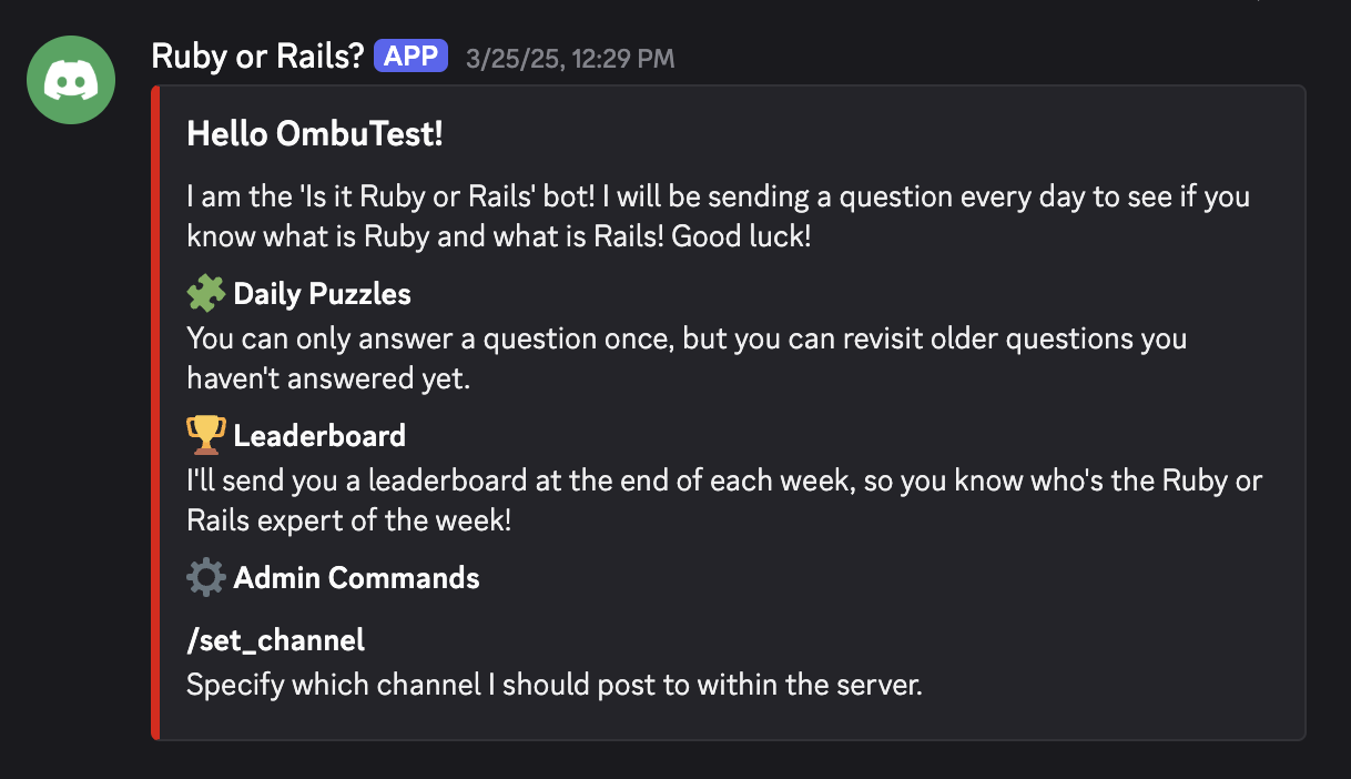 Intro Message