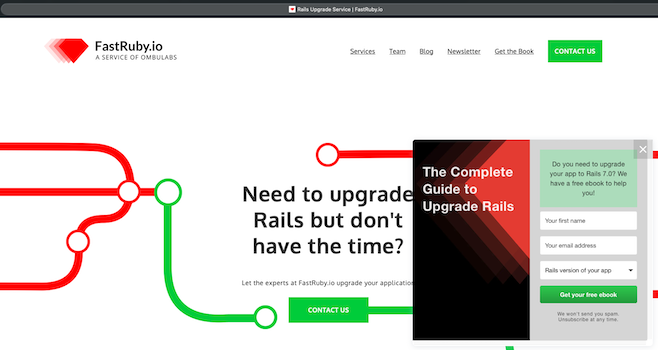 Our free e-book to upgrade rails is available on the FastRuby.io homepage